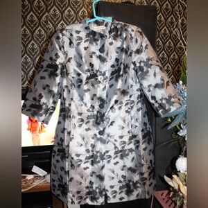 Elegant Women's Black and Gray Trench Coat